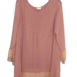 Sweet Magnoilia Dusty Pink Victorian Boho Tunic